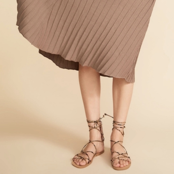 ZARA Snake PRINT Wrap Low Heeled Sandal - Picture 11 of 12